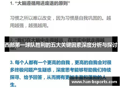 西部第一球队胜利的五大关键因素深度分析与探讨